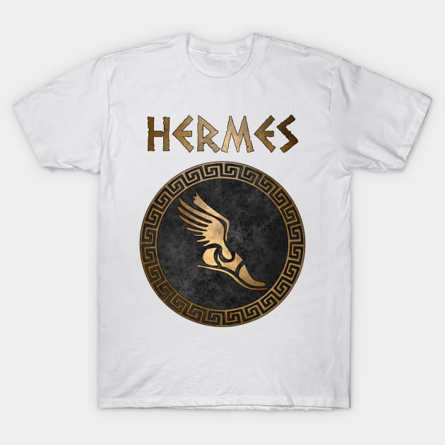 Greek God Hermes God of Travel and Wealth T-Shirt by AgemaApparel